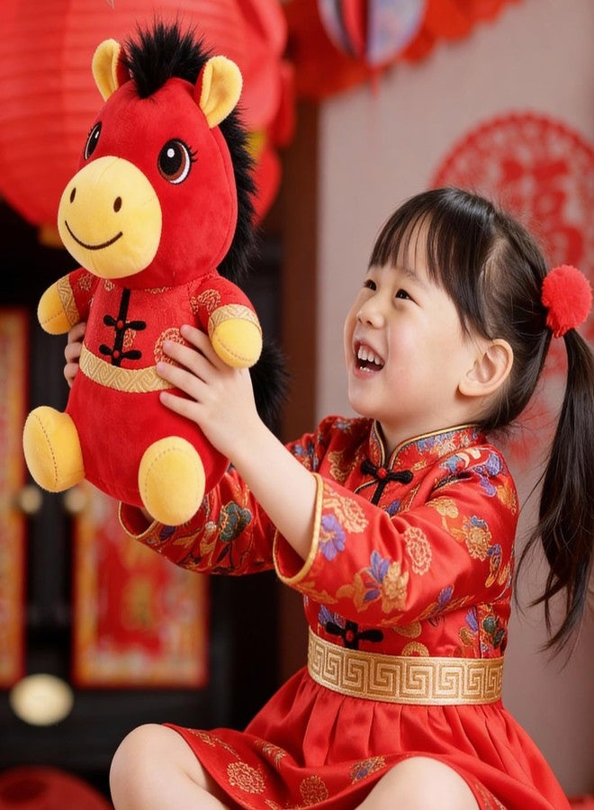 Beupy 2026 Year of The Horse Stuffed Animals Mascot Plush Chinese New Year Plush Horse Mascot Doll Toys Chinese Zodiac Decor for Spring Festival Lunar New Years Gifts Home Car Decor, Tang Suit Style, 25 CM - Image 4
